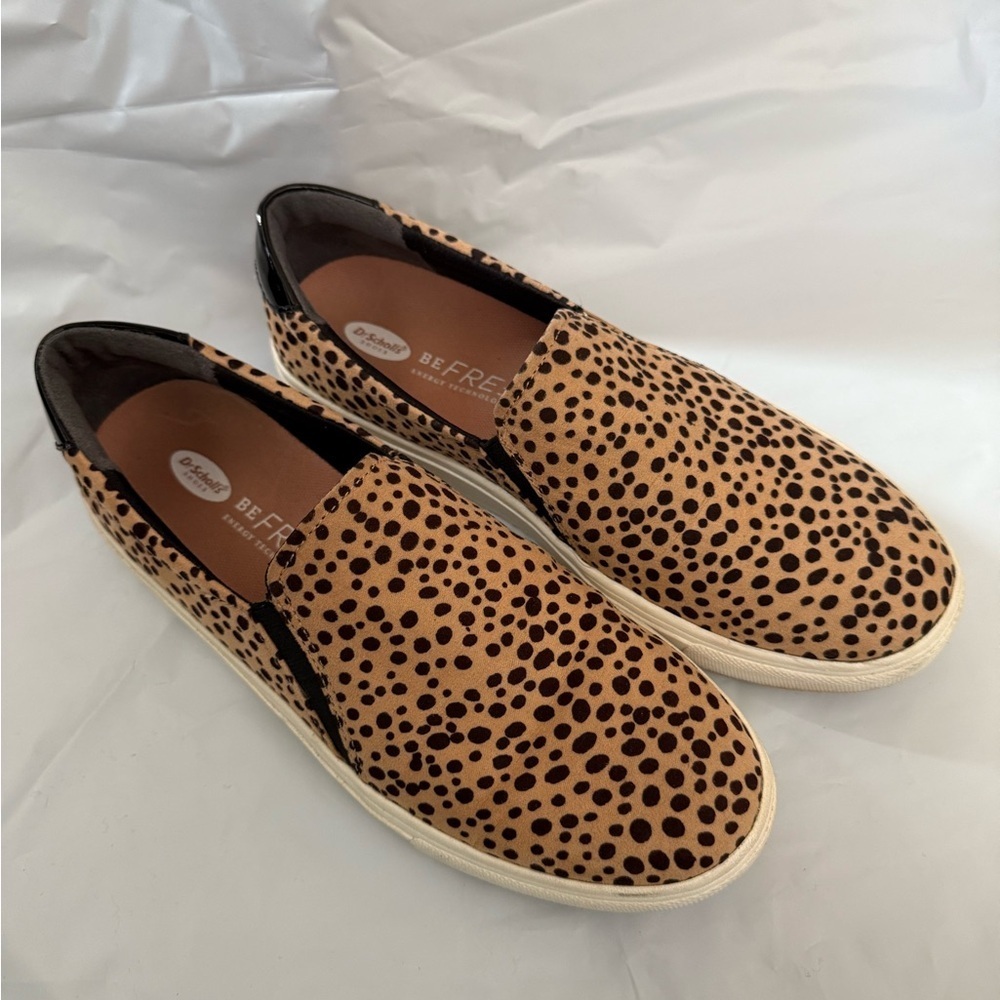 Dr Scholl's Women Size 8m Be Free  Nova Spotted Leopard Print Sneaker Shoe